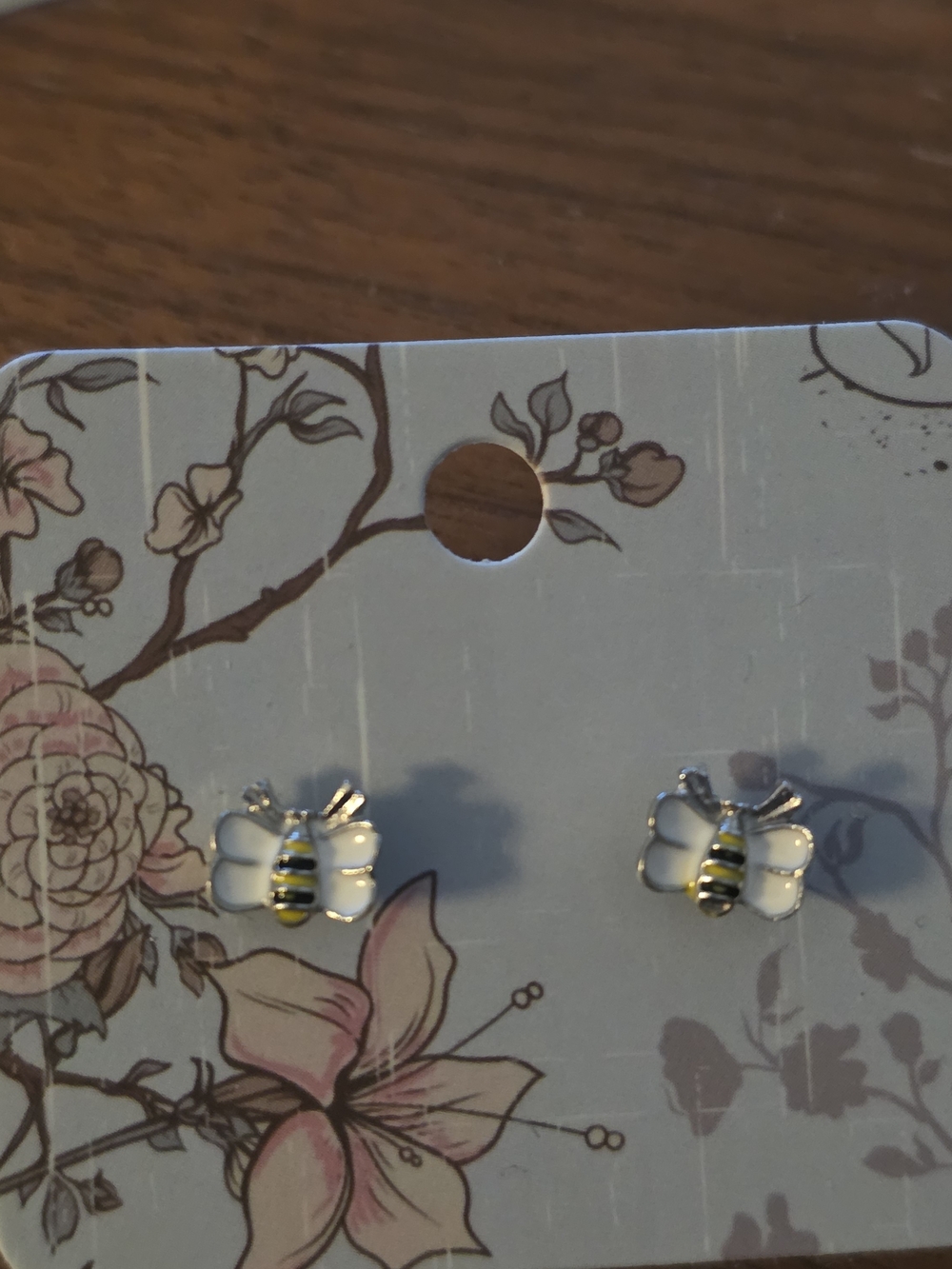 Bee Stud Earrings in White and Yellow - Women's Jewelry